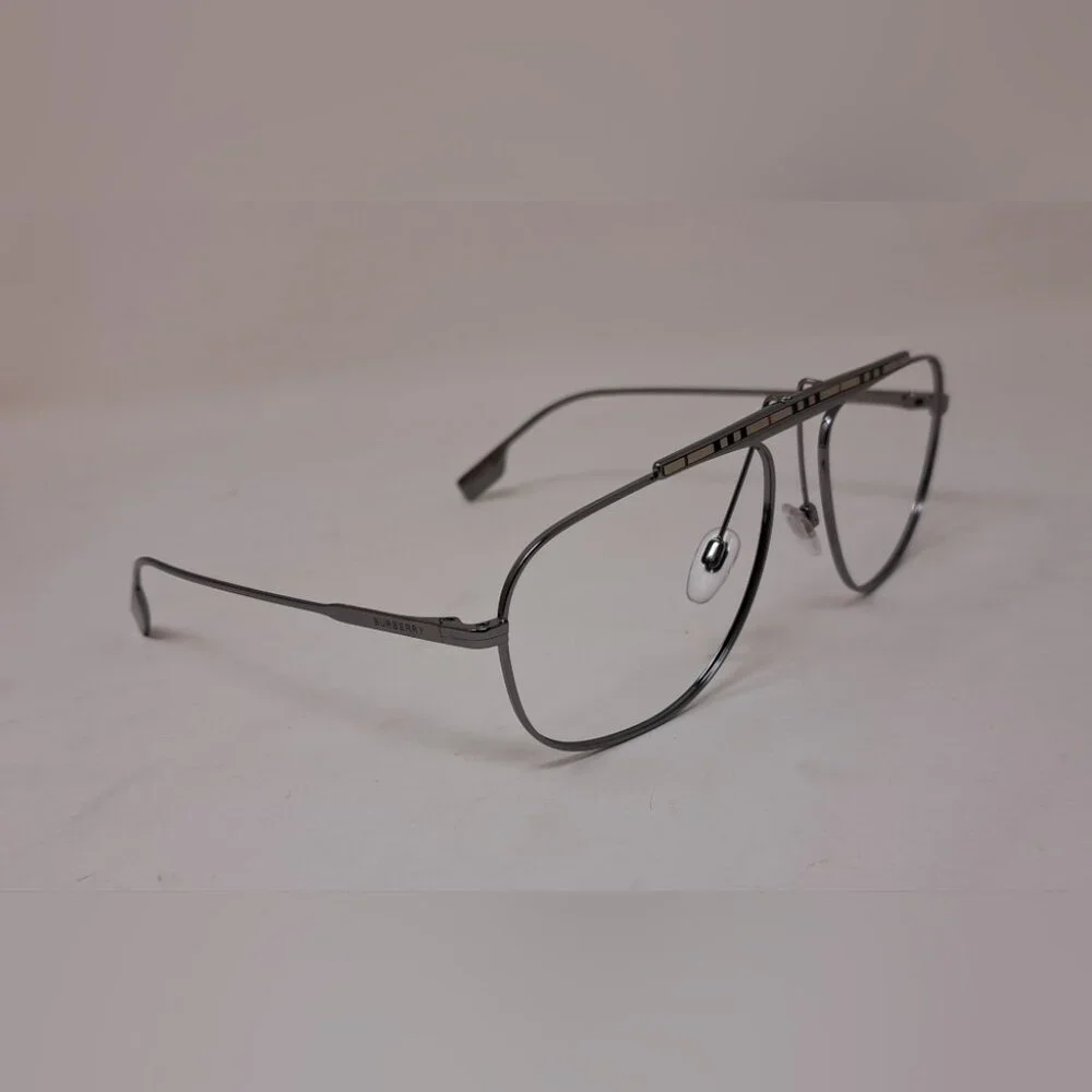 Burberry Men's Aviator Sunglasses Frames Only Pilot Check Metal B3121 59-17-145 - Picture 15 of 15